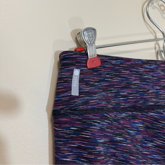 Zella Reversible Purple Space Dye / Black Athletic Leggings - Picture 5 of 13